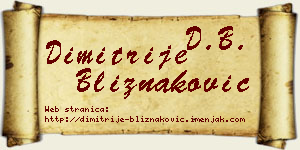 Dimitrije Bliznaković vizit kartica